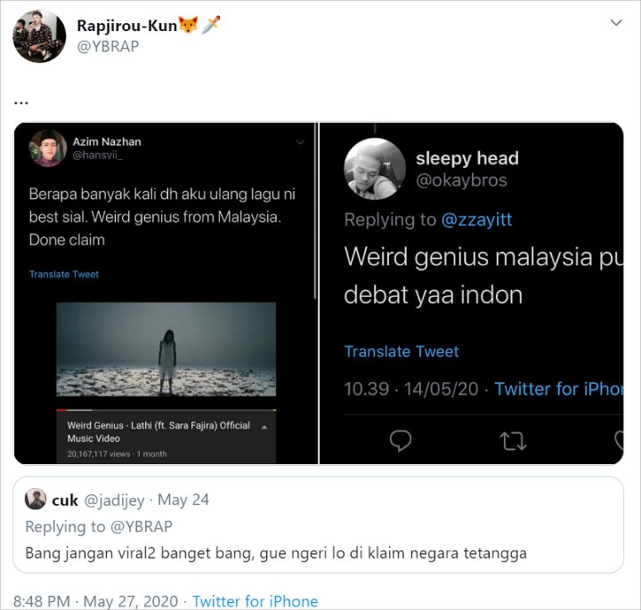 Reza Arap Diklaim Malaysia Usai Lagu \'Lathi\' Weird Genius Jadi Viral