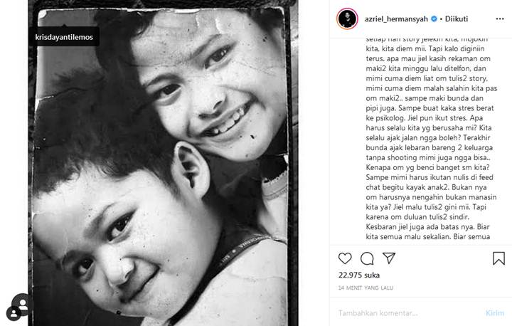 Azriel Tanggapi Klarifikasi KD dan Ungkap Kondisi Aurel