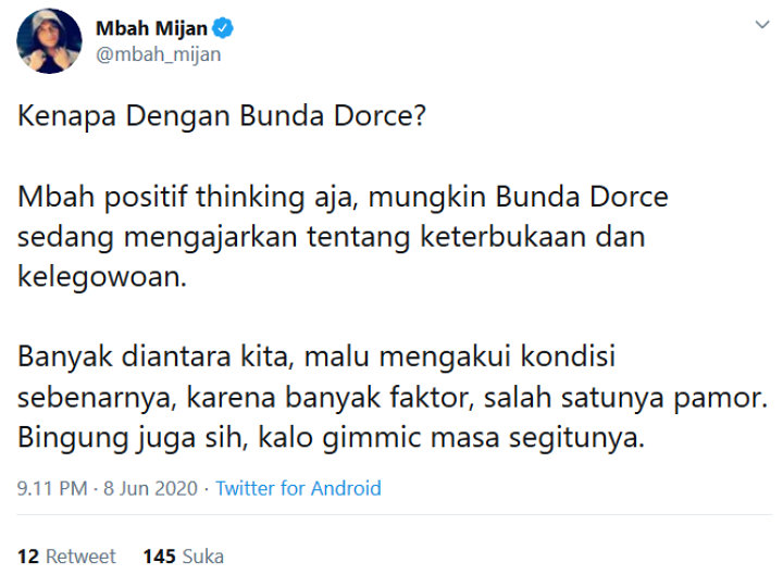 Pendapat Mbah Mijan Soal Dorce