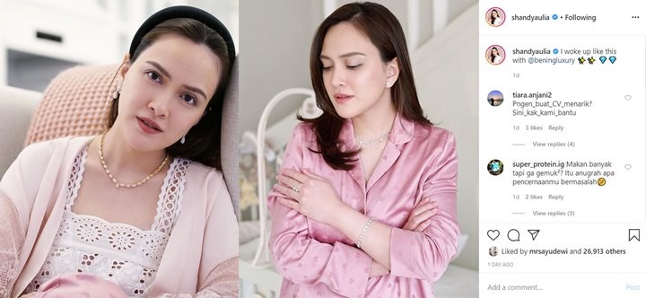 Penampilan Shandy Aulia Saat Bangun Tidur, Wajah Full Make Up dan Pakai Perhiasan