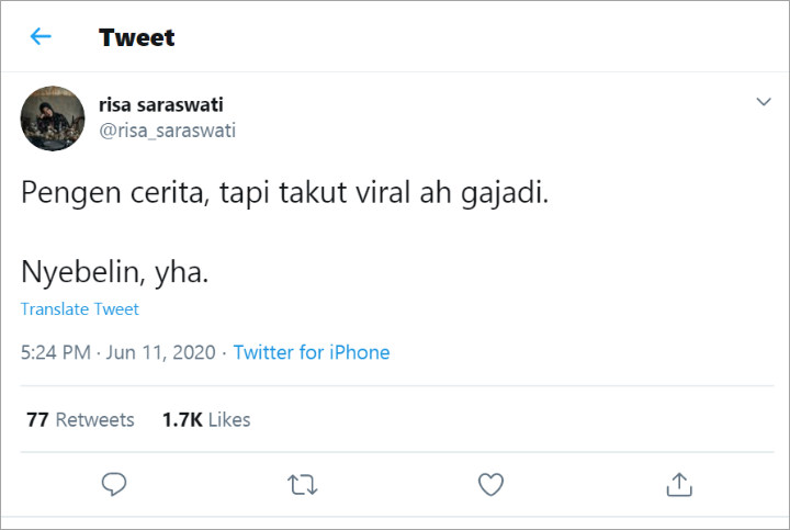 Jawaban Risa Saraswati Dituding Bikin Cerita Viral Demi Trending