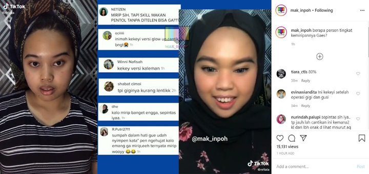 Viral Sosok Kembaran Kekeyi