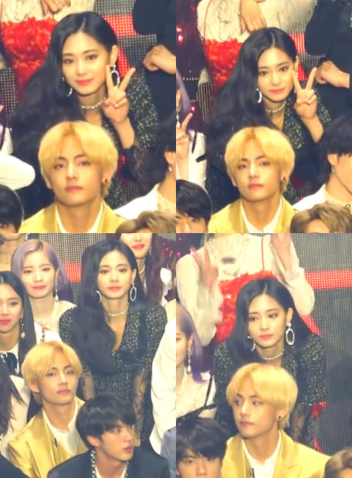 Foto V BTS dan Tzuyu TWICE Satu Frame Tuai Sorotan, Dibilang Serasi