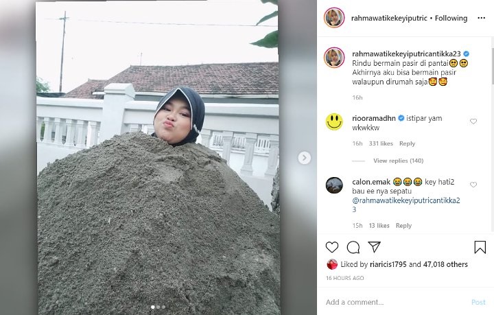 Asik Kubur Diri di Pasir Bangunan, Kekeyi Disuruh Rio Ramadhan Istighfar