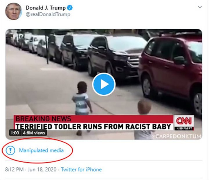 Twitter anggap postingan Trump manipulasi media