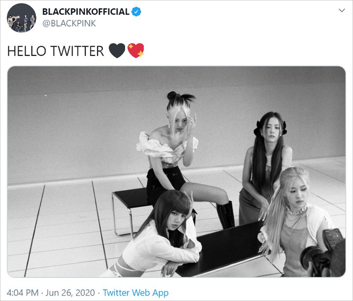BLACKPINK Umumkan Akun Twitter Resmi, Foto Ini Jadi Postingan Pertama