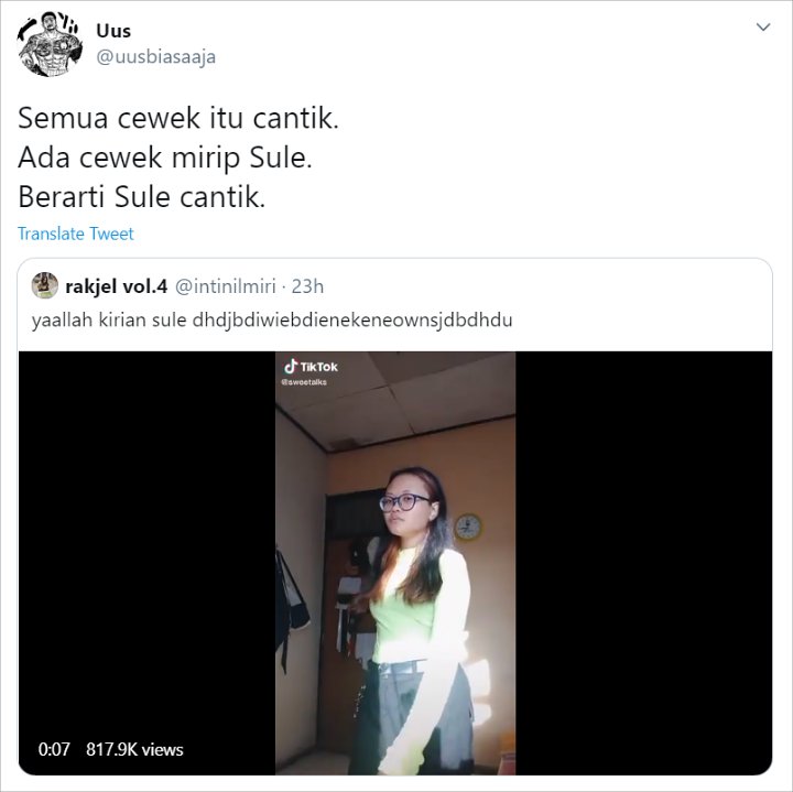 Cewek Mirip Sule Jadi Perbincangan, Begini Komentar Uus
