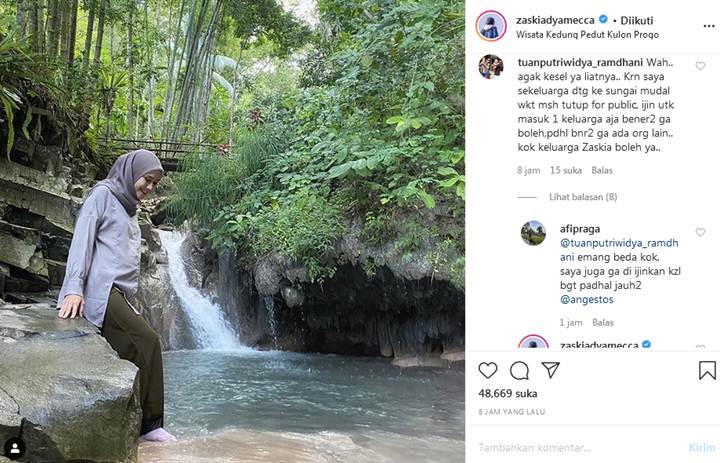 Zaskia Adya Mecca Dapat Akses Khusus Nikmati Wisata Meski Masih Ditutup untuk Umum?