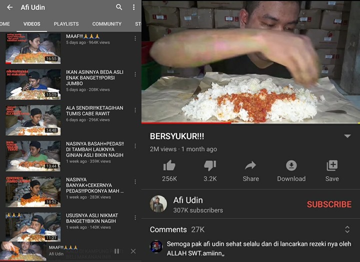 Cuma Modal Lauk Sambal, Video Mukbang Kuli Perantau Ini Jadi Viral dan Raup Jutaan Penonton