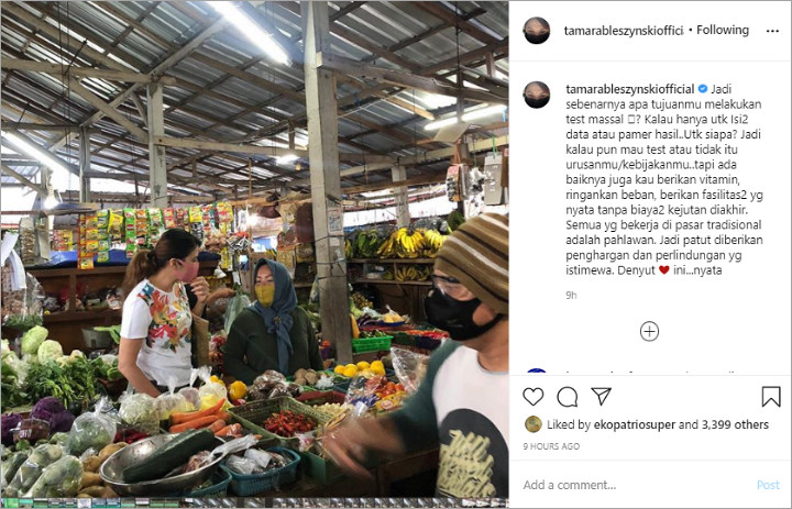 Tamara Bleszynski Pertanyakan Tujuan Tes Massal untuk Deteksi COVID-19