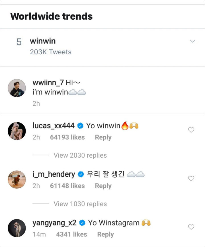 Winwin Akhirnya Bikin Akun Instagram, WayV Ramai Komentar Hingga Jadi Trending Topic