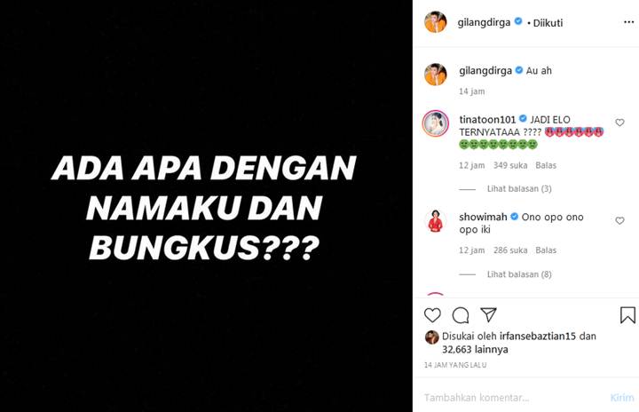 Gilang Dirga Pertanyakan Hubungan Namanya dengan \'Bungkus\'