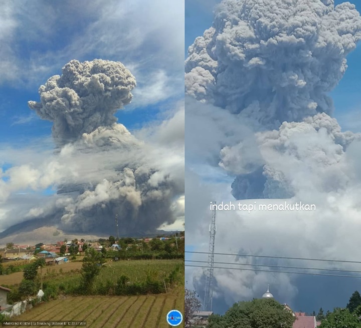 \'Gunung Sinabung\' Trending Usai Kembali Erupsi, Karo Sumut Mendadak Gelap Imbas Abu Vulkanik