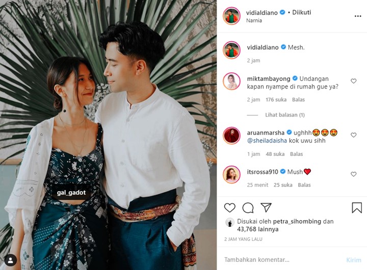 Vidi Aldiano Mesra Bareng \'Gal Gadot\', Rekan-rekan Artis Tagih Undangan Nikah