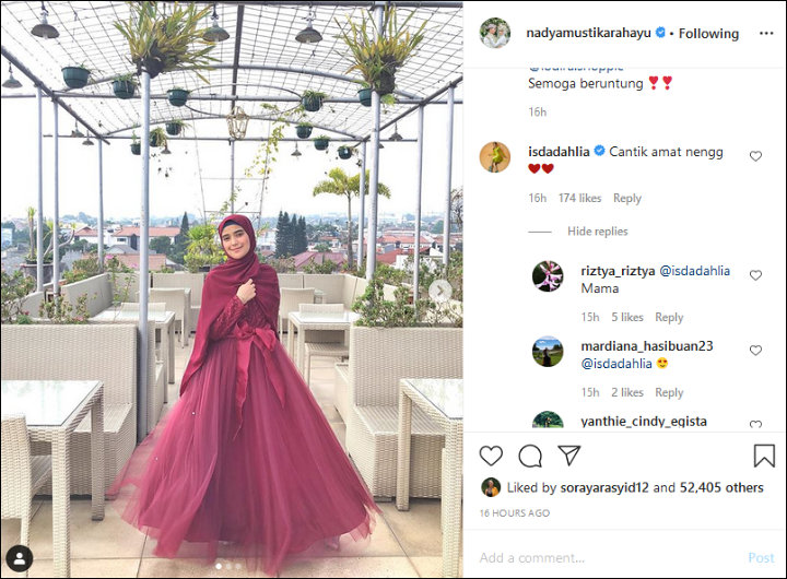 Foto Nadya Dipuji Iis Dahlia