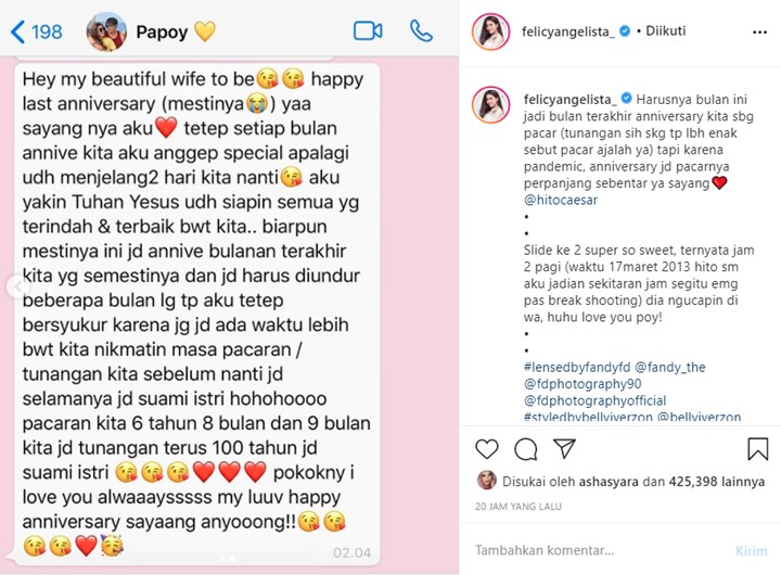 Felicya Angelista dan Hito Caesar Harusnya Nikah Bulan ini?