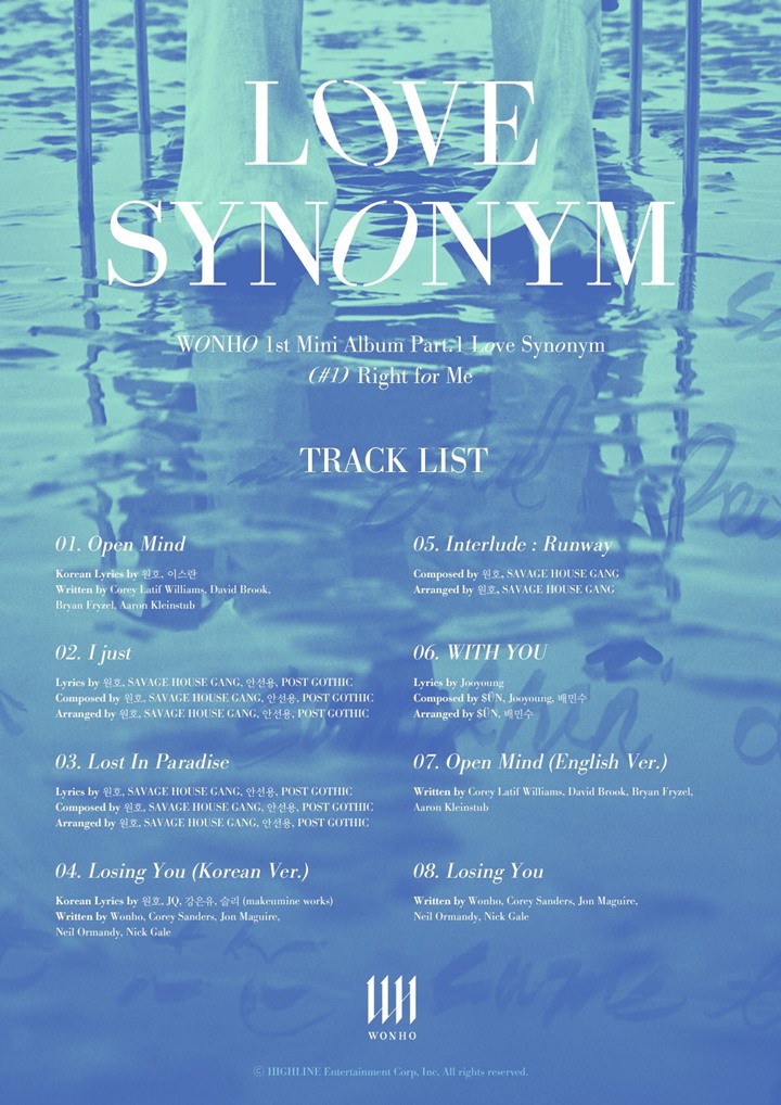 Wonho Ungkap Tracklist Untuk Mini Album Solo \'Love Synonym\', Hampir Semua Ditulis Sendiri