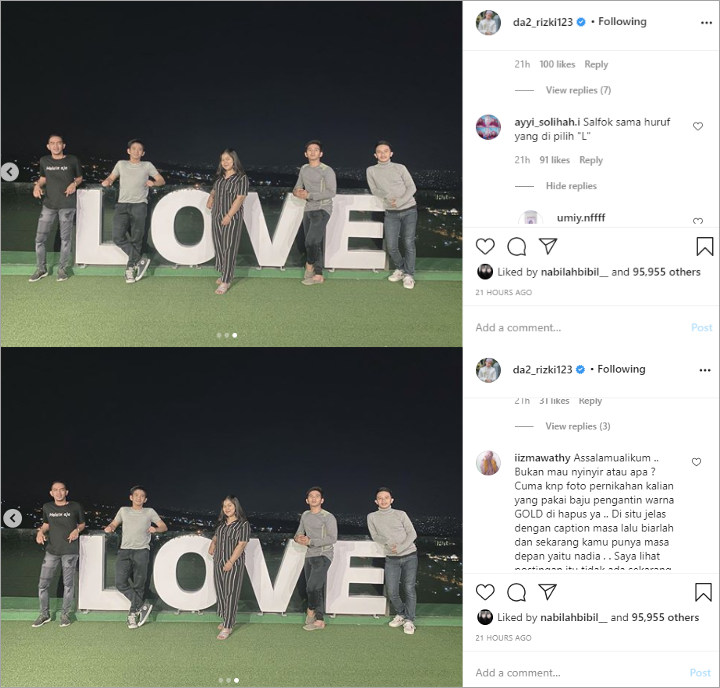 Foto Rizki DA di lambang Love