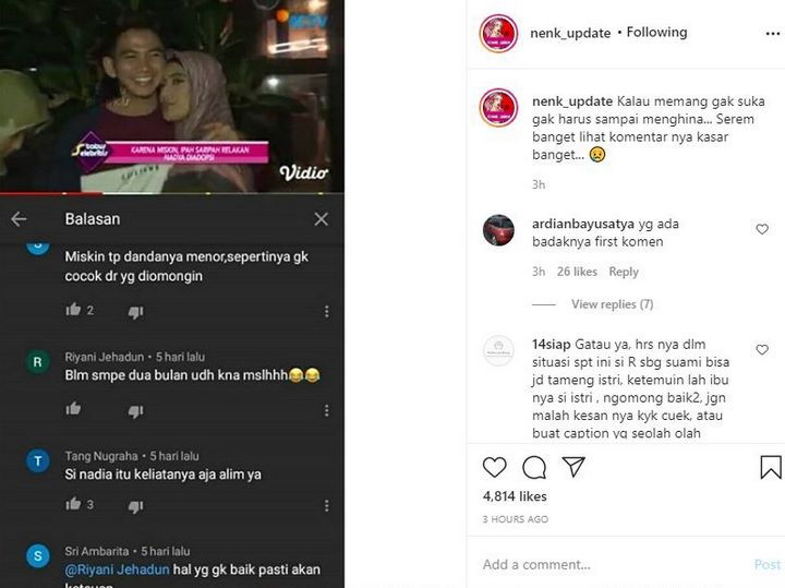 Komentar Haters Soal Nadya