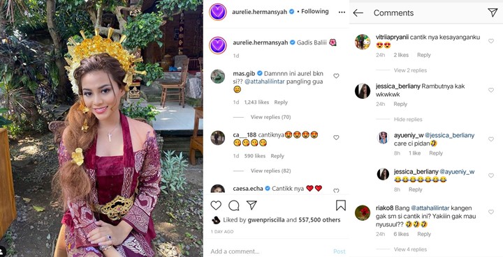 Aurel Hermansyah Cantik Foto Pakai Baju Adat Bali, Rambut Pirang Mirip Serabut Kelapa Curi Perhatian