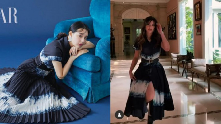 Dress Mahal Nia Ramadhani yang Disebut Mirip Batik Celup Ternyata Kembaran dengan Kim Ji Won