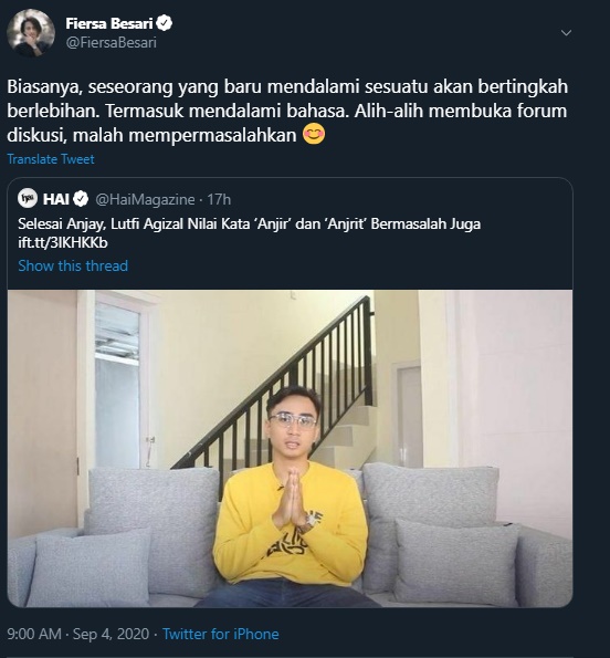 Fiersa Besari Beri Reaksi Ini Saat Lutfi Agizal Kembali Jadi Trending