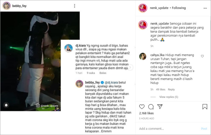Kembali Manggung, Bebby Fey Balas Begini Saat Disebut Nantang Corona