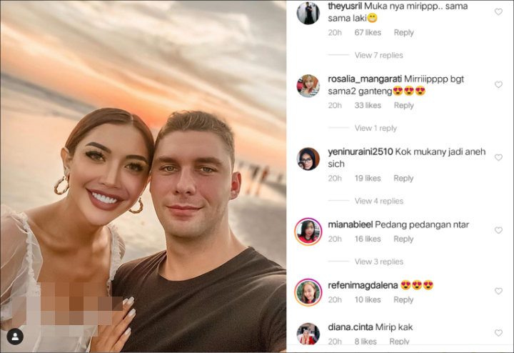 Millendaru dan Pacar Bule Kompak Pamer Senyum, Wajah Disebut Mirip Tuai Candaan \'Sama-sama Ganteng\'