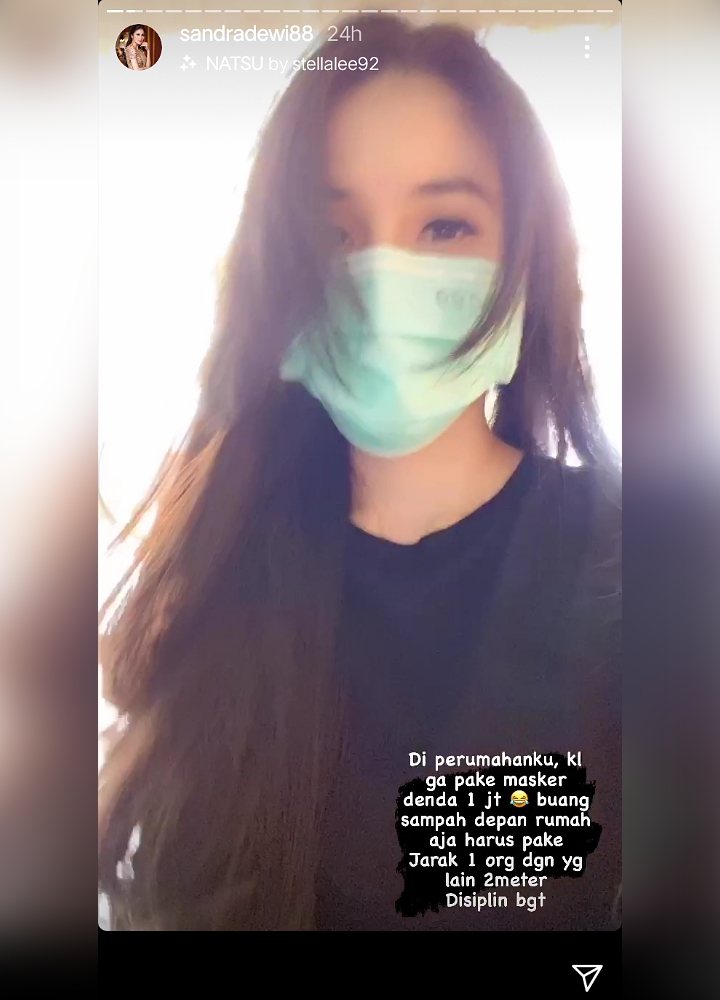 Sandra Dewi Curhat Harus Bayar Rp 1 Juta Jika Tak Pakai Masker, Buang Sampah Pun Diatur