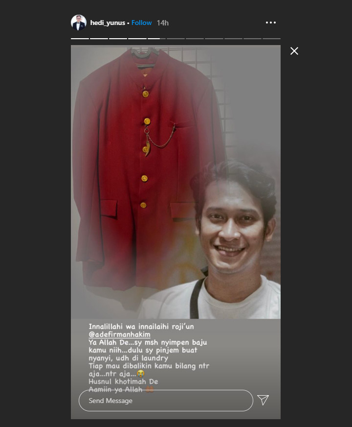 Hedi Yunus Ungkap Alasan Masih Simpan Jas Milik Mendiang Ade Firman Hakim