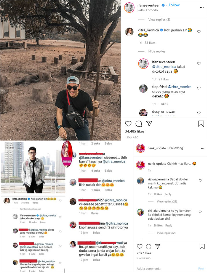 Ketahuan Liburan Bareng, Citra Monica Sindir Ifan Seventeen Foto Sendirian