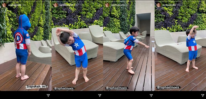 Pakai Baju Renang, Potret Lucu Putra Sulung Sandra Dewi Saat Asik Stretching Bikin Ngakak