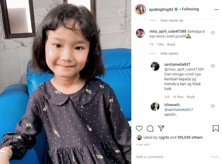 Parah! Anak Ayu Ting Ting Didoakan Kena COVID-19 Usai Pamer Foto Gaya Rambut Baru