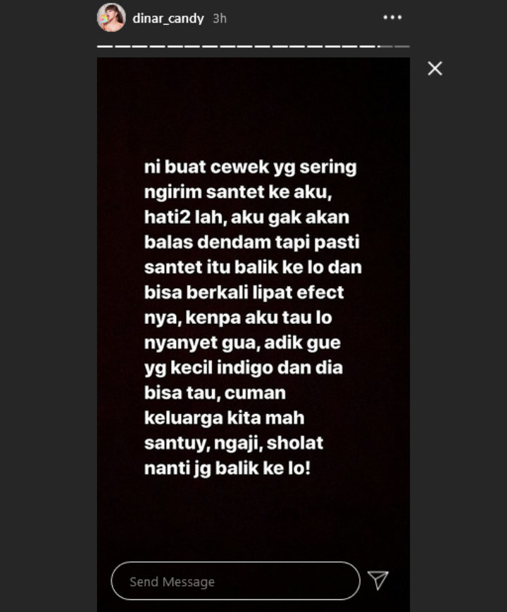 Dinar Candy Dikirimi Santet Usai Jual Celana Dalam Bekas, Beri Wanti-Wanti Ini ke Pelaku