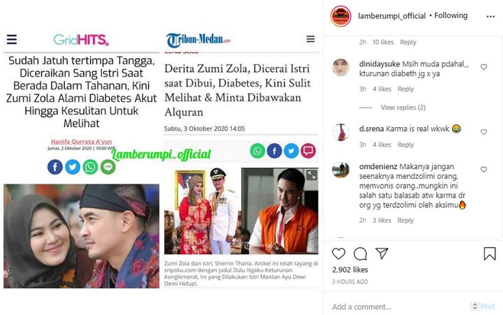 Zumi Zola Eks Ayu Dewi Kena Karma?