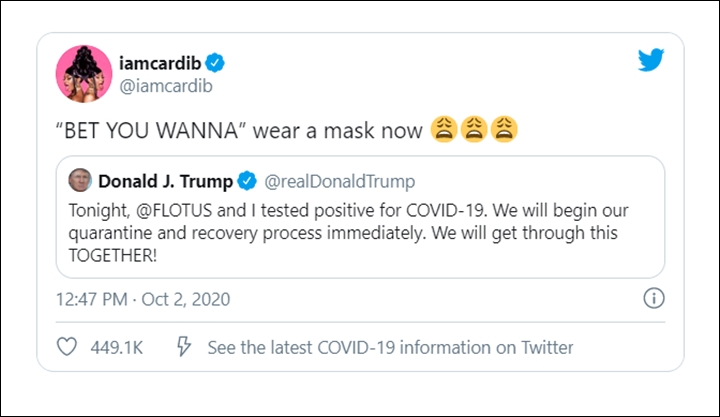 Cardi B Sindir Trump pakai Lagu Bet You Wanna