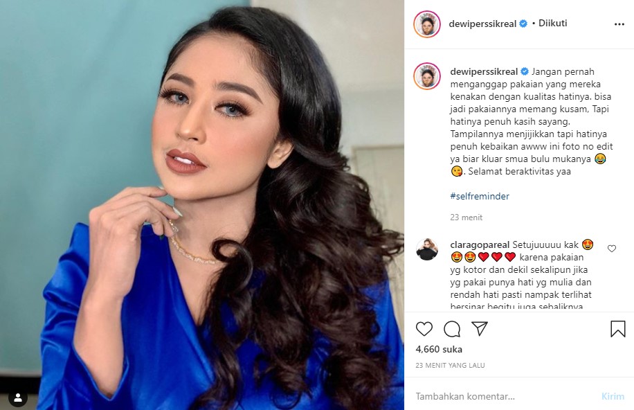 Dewi Persik Sengaja Foto Tanpa Diedit Untuk Perlihatkan Bulu-Bulu Di Wajahnya
