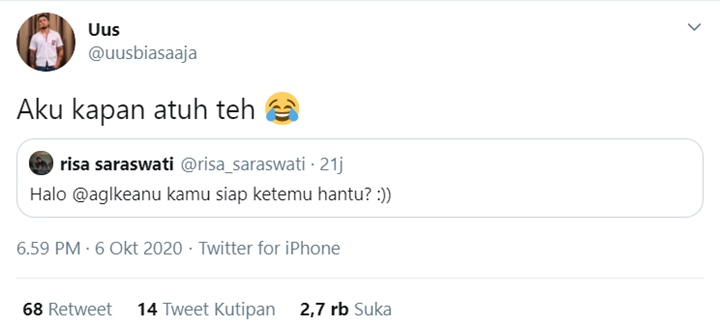 Risa Saraswati Ajak Keanu Ketemu Hantu, Uus Ingin Ikutan