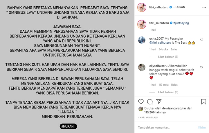 Pengusaha Sukses, Fitri Salhuteru \'Sahabat Nikita Mirzani\' Tak Berpegangan UU Ketenagakerjaan