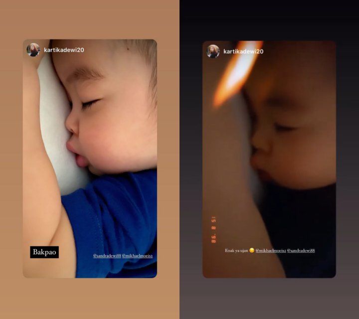 Gaya Tidur Putra Sandra Dewi