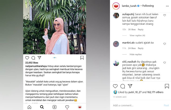 Nadya Istri Rizki DA Curhat Sedih Soal Ujian Hidup Malah Ramai Dikritik, Dianggap Cuma Caper