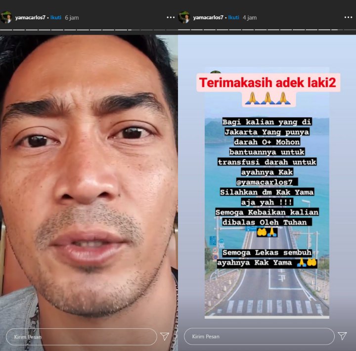 Alami Pembengkakan Jantung, Ayah Yama Carlos Butuh Donor Darah