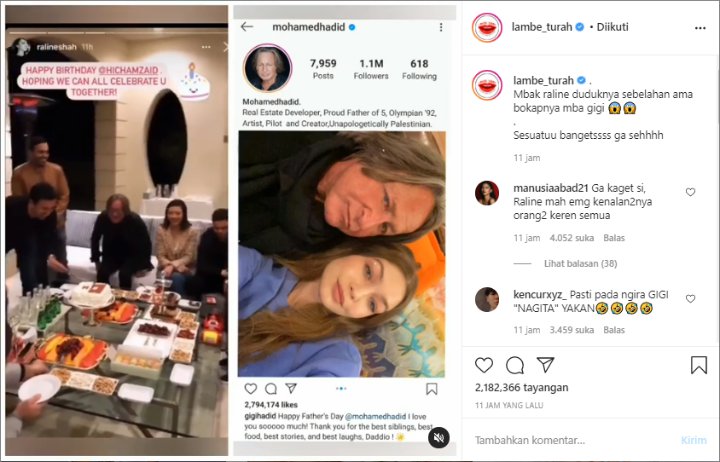 Heboh Video Raline Shah Duduk Sebelahan Dengan Ayahnya Gigi Hadid
