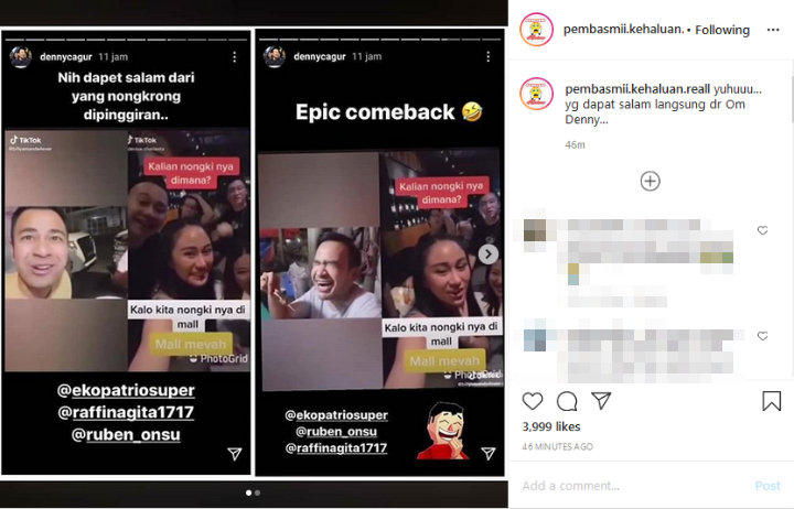 Denny Cagur Sindir Seleb TikTok Viral Nyombong di \'Mal Mevah\', Cuma Bisa Ketawa
