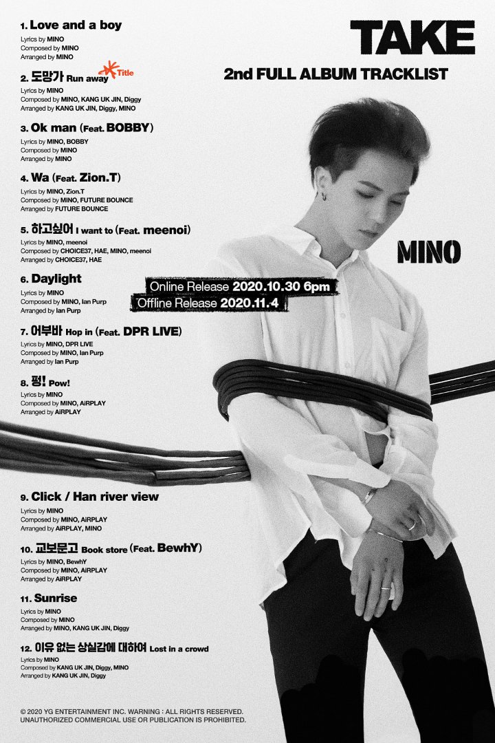 Mino Rilis Tracklist Untuk Album Comeback Solo \'Take\', Gaet Rapper-rapper Keren Ini