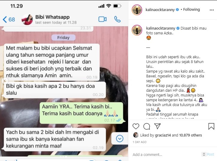 Serumah, Kalina Oktarani Protes Dapat Ucapan Ultah Lewat Chat dari Asisternn Rumah Tangganya