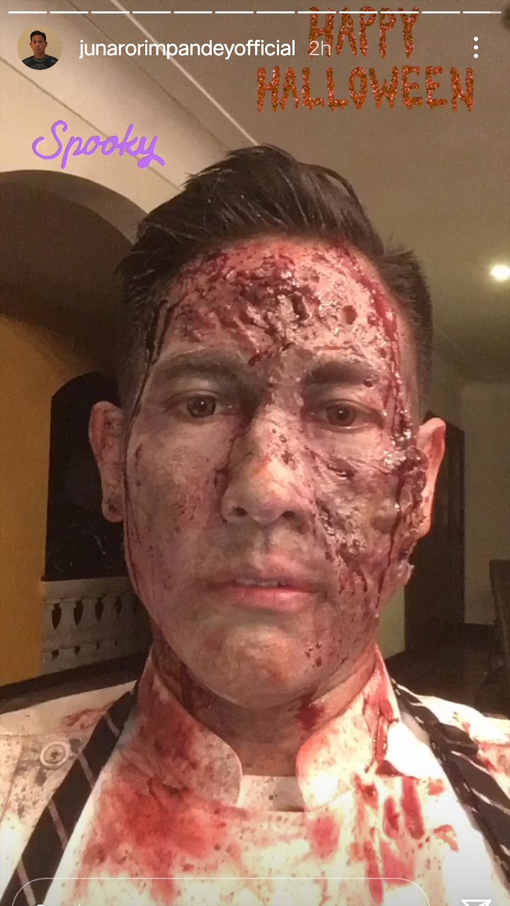 Rayakan Halloween, Dandanan Seram Chef Juna Wajah Penuh Luka dan Darah Bikin Ngeri