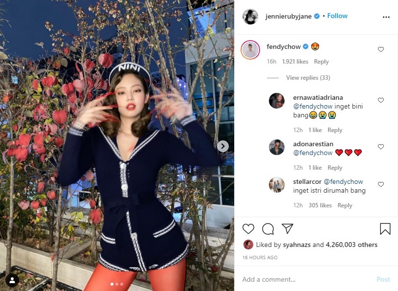 Terciduk Komentari Postingan Jennie BLACKPINK, Fendy Chow Dapat Peringatan Keras dari Istri