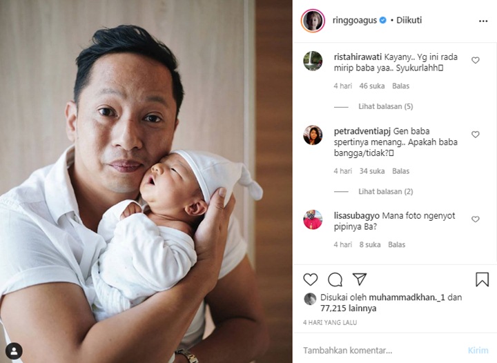 Ringgo Agus Rahman Kasihani Baby Curtis yang Mirip Dengannya, Langsung Gas Anak Ketiga?-1