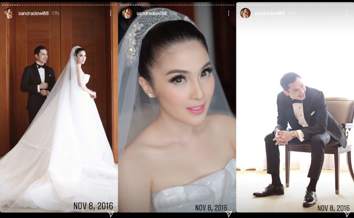 Bahagia Rayakan Anniversary, Postingan Sandra Dewi Soal Gaun Pengantin Jadi Sorotan